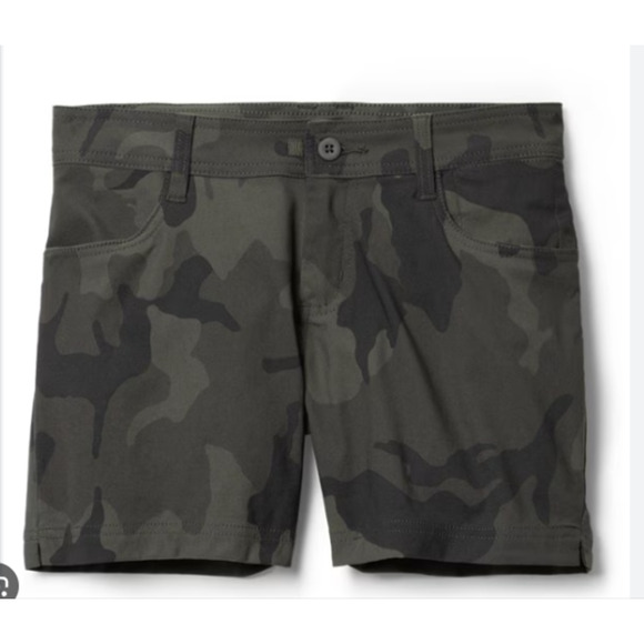 prAna Women's Black/Gray Kiking Shorts 5" Size 12 - Picture 1 of 4